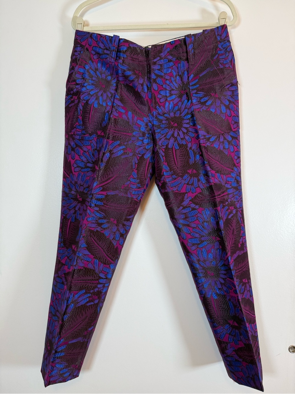 J. Crew Purple & Blue Floral Cropped Pants